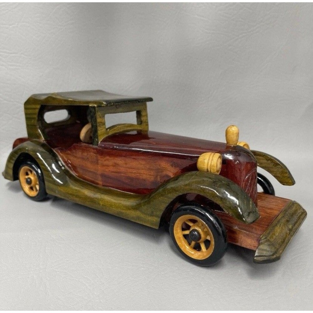 Vintage Hand made Wooden car  Gift Gallery Original Box  Wood craft
